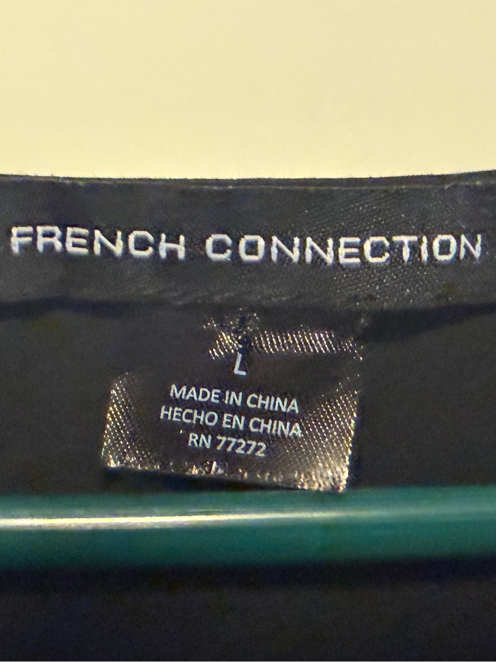 French Connection Black Midi with Cream Floral Stitching and Pockets - Picture 3 of 6